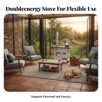 Multifunctional Wood & Coal Heater, Indoor Gasification Stove, Cooking, Heating, Water Tank, Rural Household Appliance