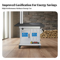 Multifunctional Wood & Coal Heater, Indoor Gasification Stove, Cooking, Heating, Water Tank, Rural Household Appliance