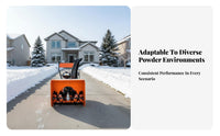 Winter Sweeper, Compact Hand-Push, Gas Engine, Deep Grip Tires, Multi-Scene Use