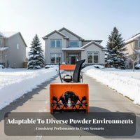 Winter Sweeper, Compact Hand-Push, Gas Engine, Deep Grip Tires, Multi-Scene Use