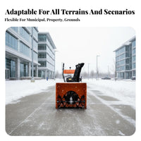 Winter Sweeper, Compact Hand-Push, Gas Engine, Deep Grip Tires, Multi-Scene Use