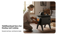 Wood Burning Stove, two-sidedSided Fireplace Heater, Energy-Saving Multi-Functional Oven for Home Heating & Cooking