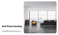 Wood Burning Fireplace Efficient Heating Stove Large Glass Panel Indoor Villa Cottage Commercial Home