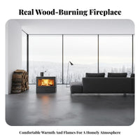 Wood Burning Fireplace Efficient Heating Stove Large Glass Panel Indoor Villa Cottage Commercial Home