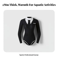 Wetsuit, 2mm Outdoor Swimsuit, extra Size Slimming Rash Guard, Women’s Long Sleeve, Thermal Diving Suit, Surfing, Split Design