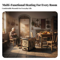 Multienergy Heating Boiler Wood Electric, Home Radiator, Floor Heating, Rural Small heater