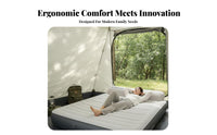Inflatable Mattress, Outdoor Camping Air Bed with Built-in Pillow, Automatic air inflator, Ergonomic Design