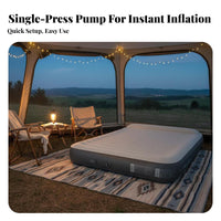 Inflatable Mattress, Outdoor Camping Air Bed with Built-in Pillow, Automatic air inflator, Ergonomic Design