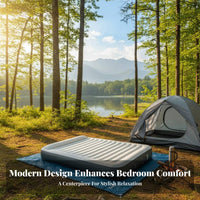 Inflatable Mattress, Outdoor Camping Air Bed with Built-in Pillow, Automatic air inflator, Ergonomic Design