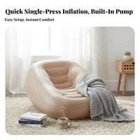 Inflatable Sofa Chair, Automatic Air Lounge, Single padded mat Recliner for Bedroom, Camping, Lazy Mattress