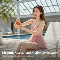 Modest Hot seasonal Swimsuit, stylish Skirted Bathing Suit, Lace Floral Embroidery, Pool Wear for Women