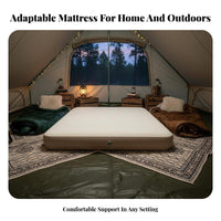 Inflatable Mattress, PVC Silk Flocked Air Bed, Outdoor Camping, Double/Triple, Adjustable Firmness