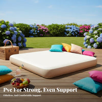 Inflatable Mattress, PVC Silk Flocked Air Bed, Outdoor Camping, Double/Triple, Adjustable Firmness