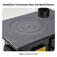 Energy-Saving Gasification Stove, Smokeless Dual Fuel, Indoor Rural Home, Thickened Oven