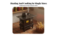 Energy-Saving Gasification Stove, Smokeless Dual Fuel, Indoor Rural Home, Thickened Oven