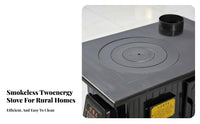 Energy-Saving Gasification Stove, Smokeless Dual Fuel, Indoor Rural Home, Thickened Oven
