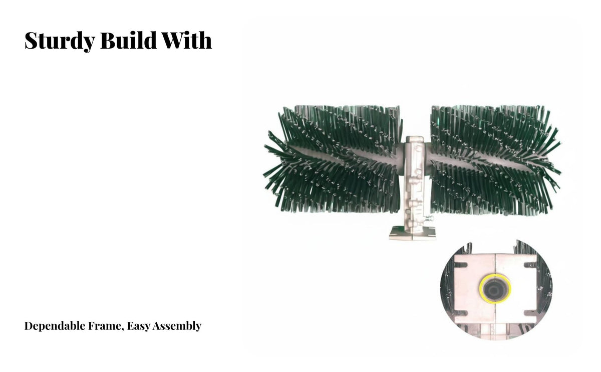 Mini Winter Sweeper Brush Wheel, Lawn Dethatcher, Garden Brush Machine Mower, Fits 26/28mm Tube, Thick Bristles