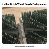 Mini Winter Sweeper Brush Wheel, Lawn Dethatcher, Garden Brush Machine Mower, Fits 26/28mm Tube, Thick Bristles