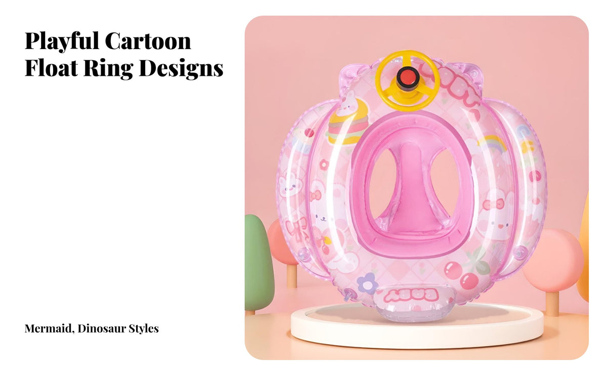 Children's float Ring, Thickened Anti-Rollover Seat Float, 1-6 Years, Cartoon Design, Boys & Girls