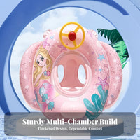 Children's float Ring, Thickened Anti-Rollover Seat Float, 1-6 Years, Cartoon Design, Boys & Girls