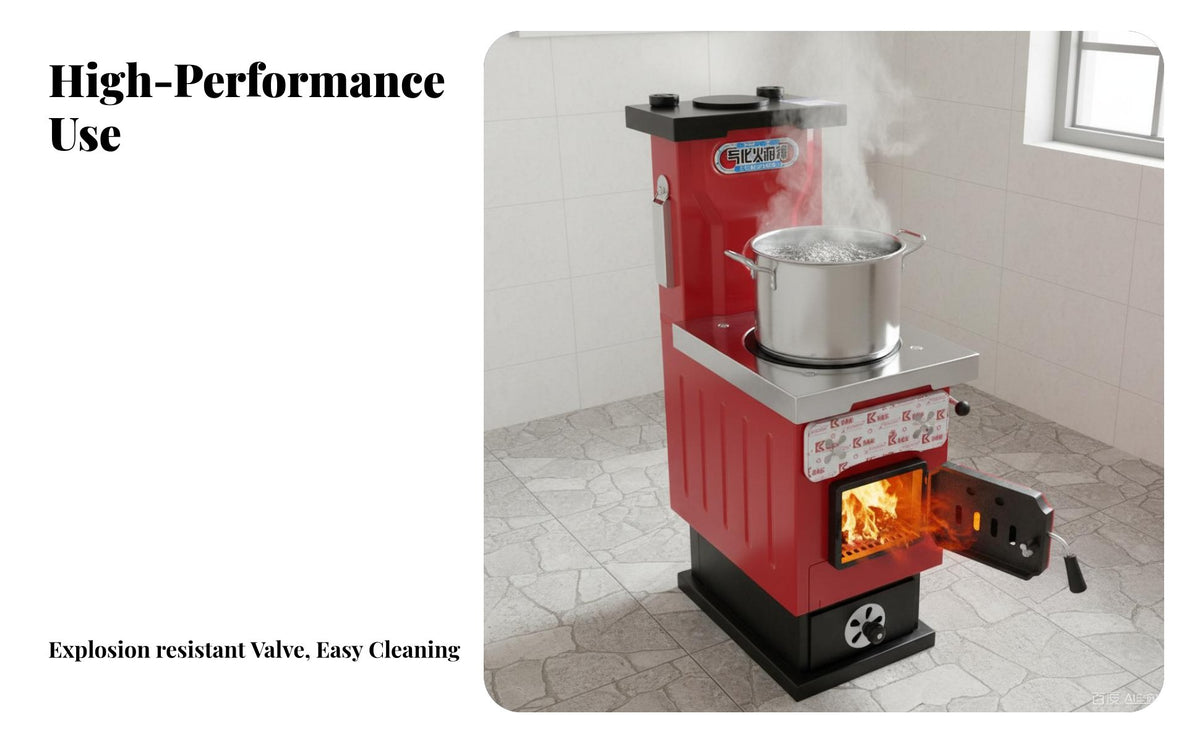 New Gasification Heating Stove, Smokeless Coal Boiler, Multi-Functional Rural Home Heater