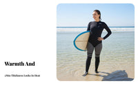 2mm Full figure Wetsuit, Women's Long Sleeve Thermal Dive Suit, alabaster Rash Guard Swimsuit