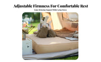 Automatic Pump Inflatable Mattress, PVC Brushed Air Bed, Outdoor Camping, Lightweight, Double, Adjustable Comfort