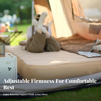 Automatic Pump Inflatable Mattress, PVC Brushed Air Bed, Outdoor Camping, Lightweight, Double, Adjustable Comfort