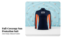 Sun Protection Quick-Dry Two-Piece Wetsuit, Long Sleeve & Pants, Rash Guard, Couple Swimwear for Diving, Surfing, Snorkeling