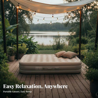 Inflatable Mattress, Automatic Foldable Air Bed, Thickened Camping, Skin-Friendly Flocked, Waterproof, Sturdy