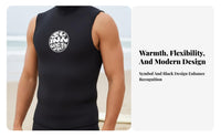 3mm Neoprene Hooded Wetsuit Vest, Thermal Sleeveless Diving Jacket, Sun Protection, Split Design