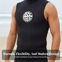 3mm Neoprene Hooded Wetsuit Vest, Thermal Sleeveless Diving Jacket, Sun Protection, Split Design