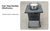 Gasification Heating Stove, Smokeless Four-Stage Combustion, Cast Iron, Wood Compatible, Rural Home Use