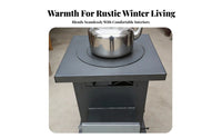 Gasification Heating Stove, Smokeless Four-Stage Combustion, Cast Iron, Wood Compatible, Rural Home Use