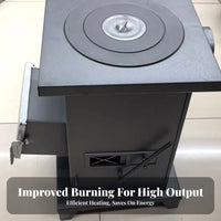 Gasification Heating Stove, Smokeless Four-Stage Combustion, Cast Iron, Wood Compatible, Rural Home Use