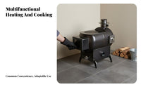 Horizontal Fireplace Stove, Multi-Functional Heating, Rural Indoor Use, High-Temperature Wood Compatible