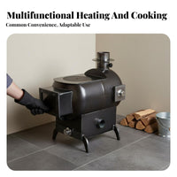 Horizontal Fireplace Stove, Multi-Functional Heating, Rural Indoor Use, High-Temperature Wood Compatible