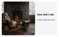Horizontal Fireplace Stove, Multi-Functional Heating, Rural Indoor Use, High-Temperature Wood Compatible