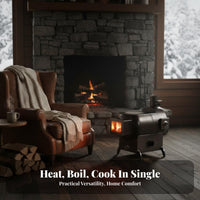 Horizontal Fireplace Stove, Multi-Functional Heating, Rural Indoor Use, High-Temperature Wood Compatible
