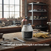 Thickened Cast Iron Gasifier Liner, Gas Cylinder Conversion, Smokeless, Sturdy Design, Commercial Use