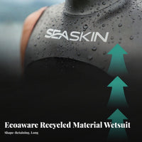 Men's 3mm Sleeveless Wetsuit, Full Torso, Rear Zip, Semi-High Neck, Sleek Skin, UPF50+