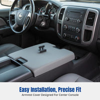 Armrest Console Lid Cover for 07-13 Center Console, Leather, Gray, Replacement 20864151