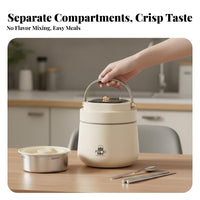304 Stainless Steel Insulated Food Jar, Large Capacity Vacuum Lunch Box, Portable Bento Container for School, Office