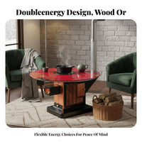 Indoor Wood Stove, Smokeless Heating Stove, Winter Multi-Functional Rural Home Fireplace