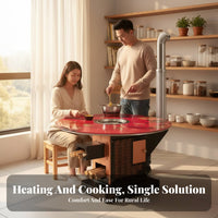 Indoor Wood Stove, Smokeless Heating Stove, Winter Multi-Functional Rural Home Fireplace