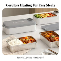 Wireless Heated Food Container, Charging, Portable, Adjustable Temperature