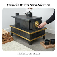Tibetan Wood Burning Stove, Multifunctional Indoor Heater, Rural Room Fireplace, Winter Home Use