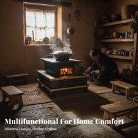 Tibetan Wood Burning Stove, Multifunctional Indoor Heater, Rural Room Fireplace, Winter Home Use