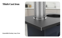 Smokeless Gasification Stove, Cast Iron, Wood Burner, Indoor Heating, Portable Rural Cooking Stove