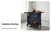Smokeless Gasification Stove, Cast Iron, Wood Burner, Indoor Heating, Portable Rural Cooking Stove